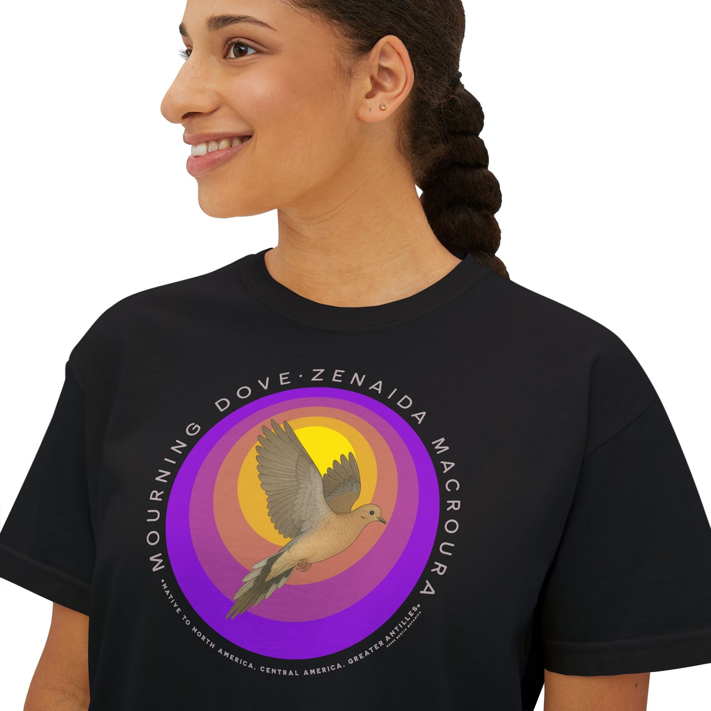 Mourning Dove (Zenaida macroura) - Cropped Boxy T-Shirt