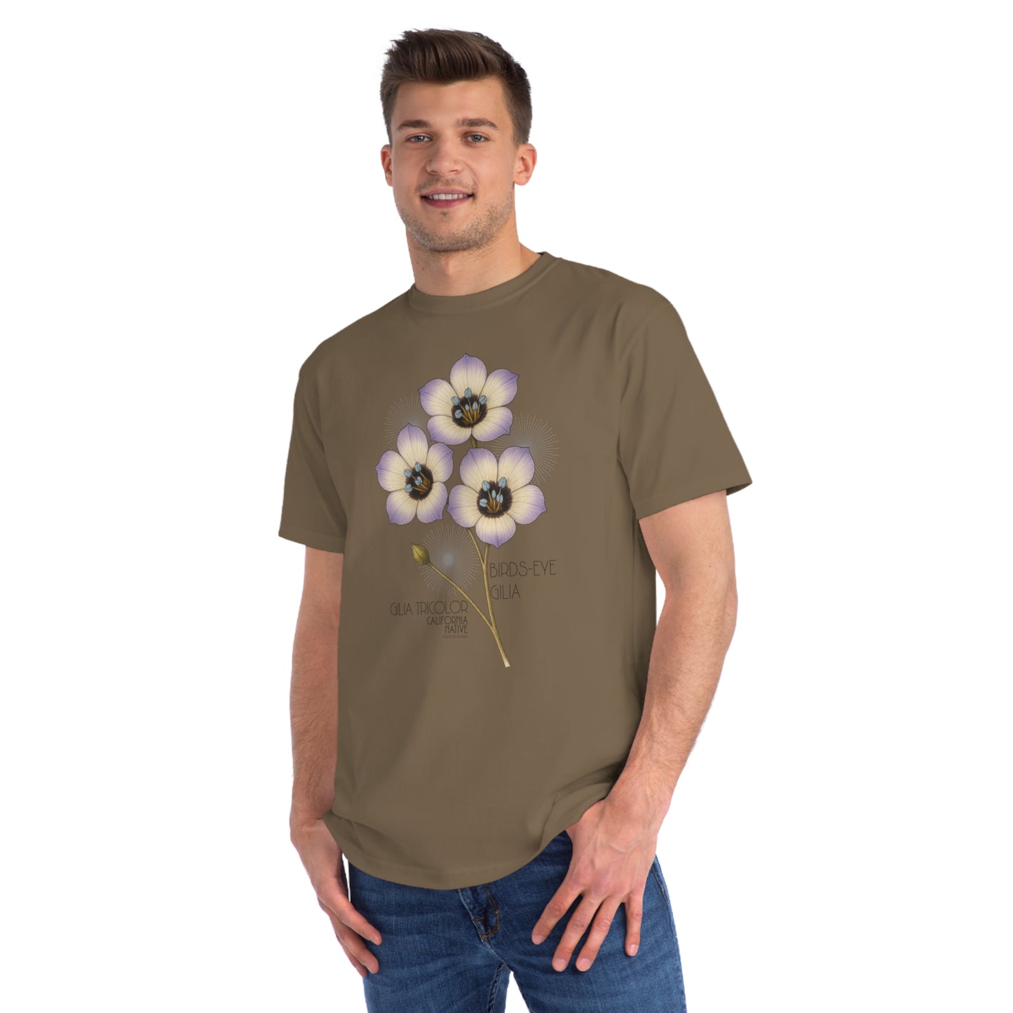 Birds-eye gilia (Gilia tricolor) - Organic Cotton T-Shirt