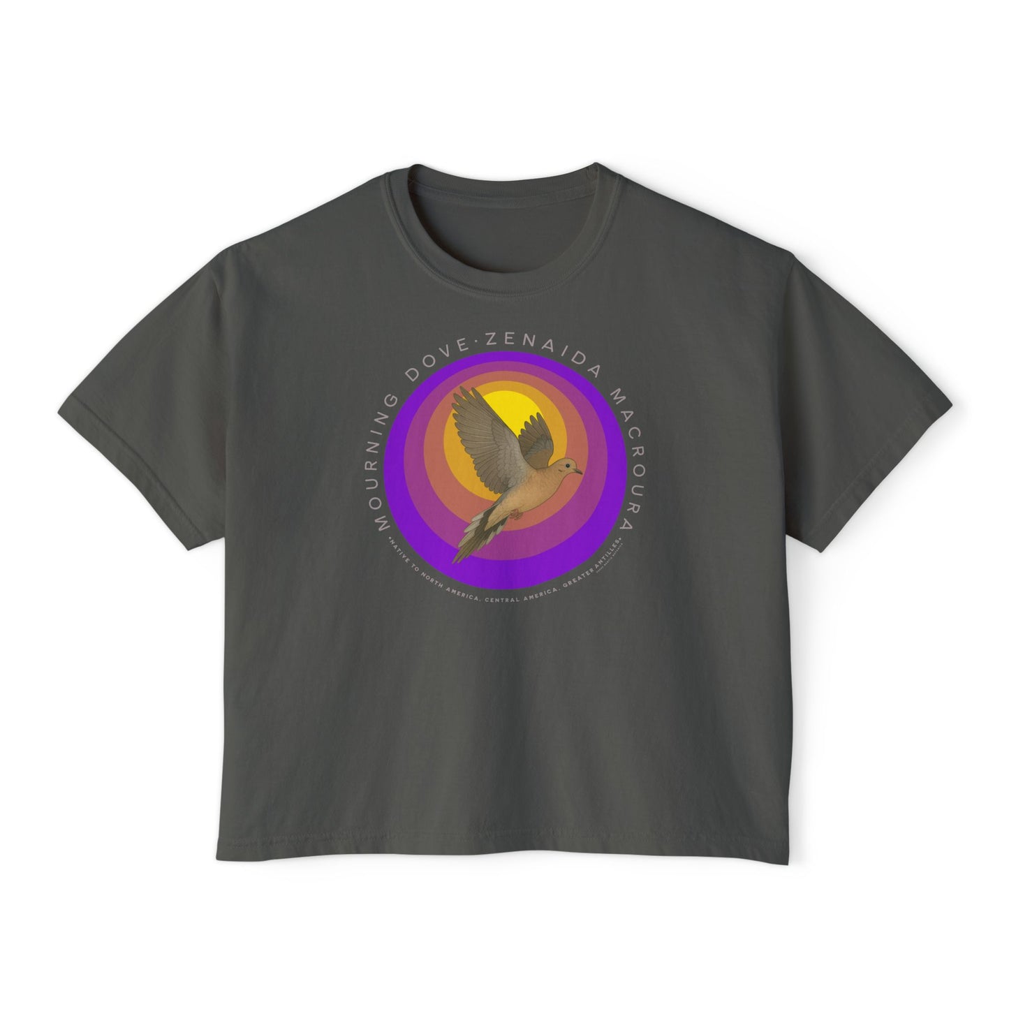 Mourning Dove (Zenaida macroura) - Cropped Boxy T-Shirt