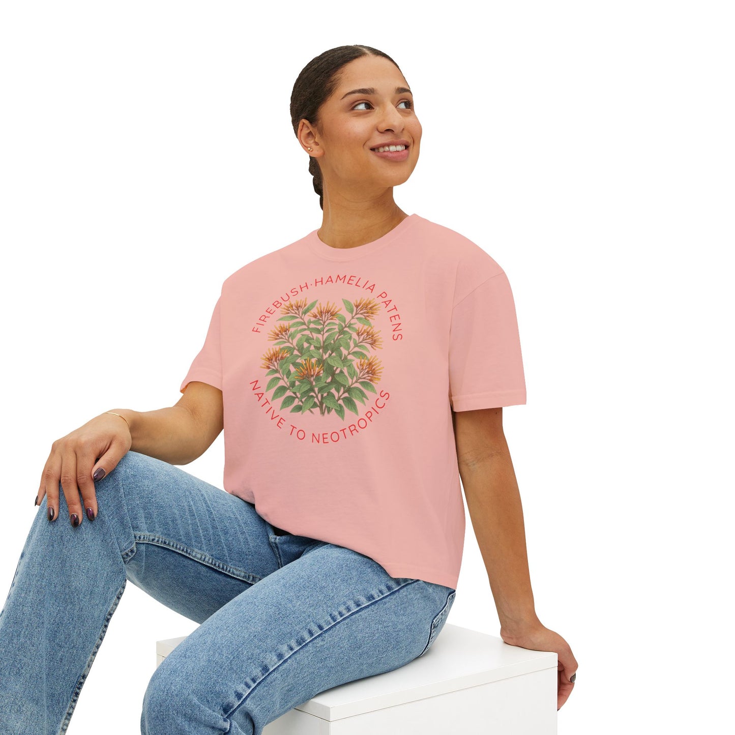 Firebush (Hamelia patens) - Cropped Boxy T-Shirt