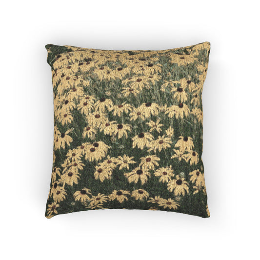 Black-Eyed Susan (Arbutus menziesii) - Woven Decorative Pillow