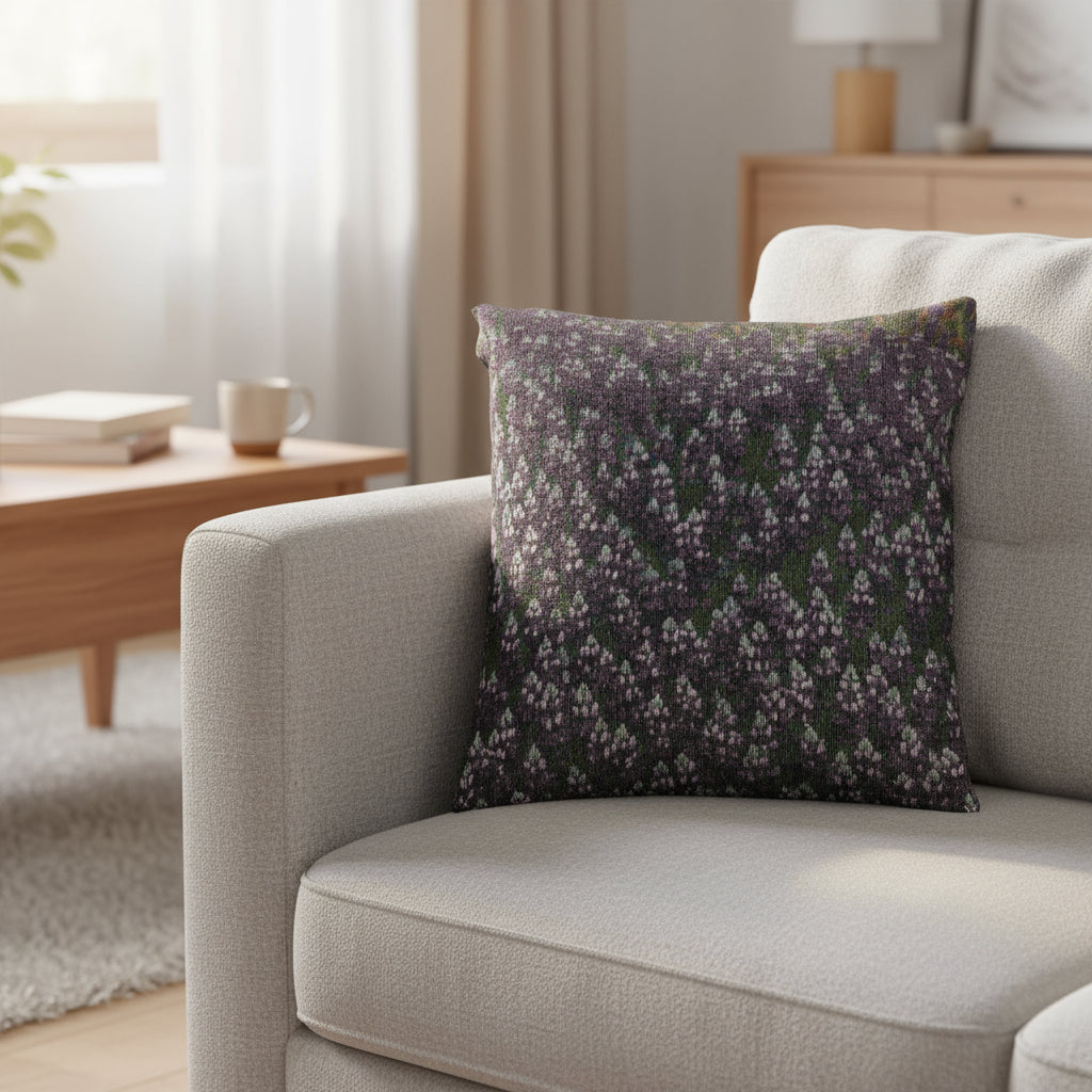 Sky lupine (Lupinus nanus) - Woven Decorative Pillow
