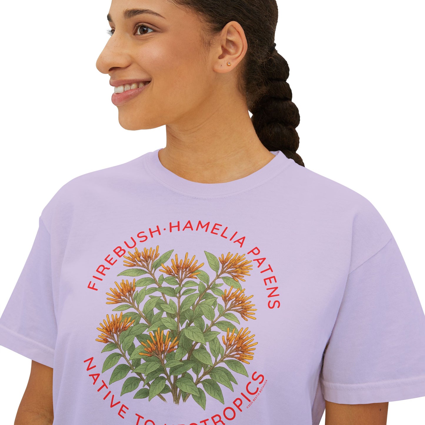 Firebush (Hamelia patens) - Cropped Boxy T-Shirt