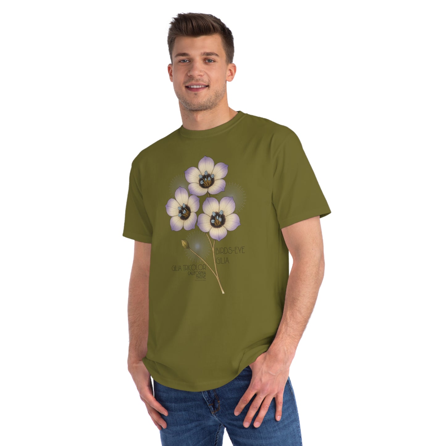 Birds-eye gilia (Gilia tricolor) - Organic Cotton T-Shirt