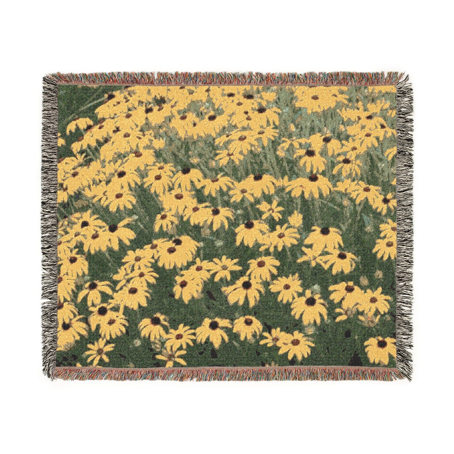 Black-Eyed Susan (Rudbeckia hirta) - Woven Cotton Blanket