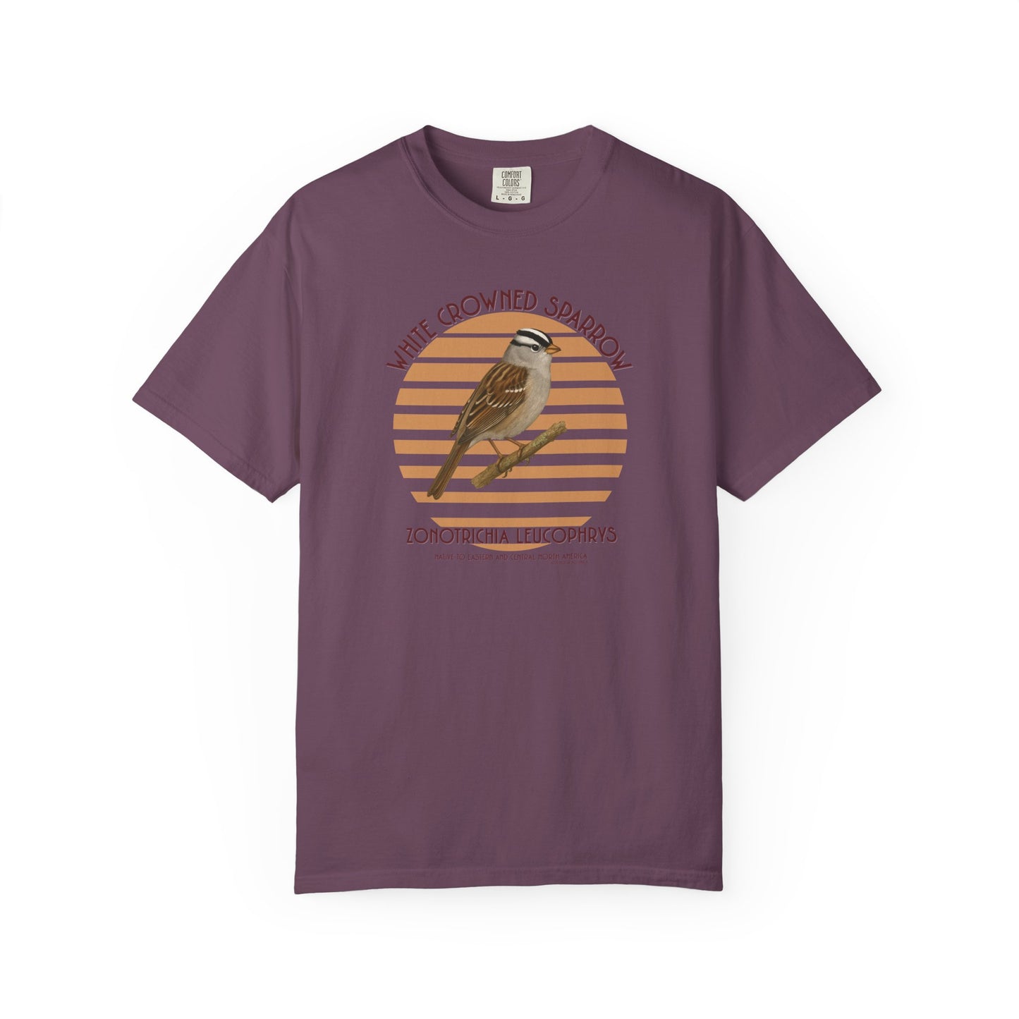 White Crowned Sparrow (Zonotrichia leucophrys) - Garment Dyed Soft T-Shirt