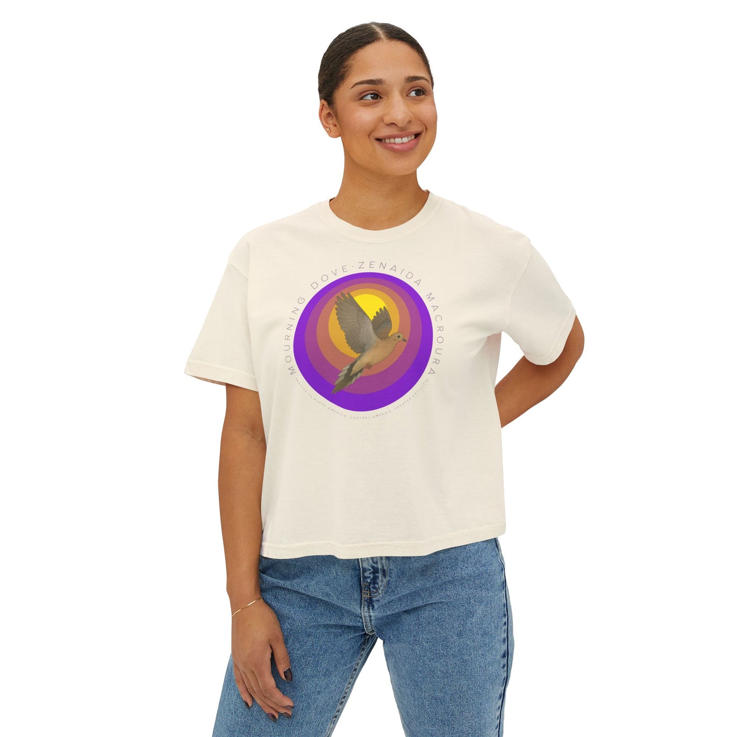Mourning Dove (Zenaida macroura) - Cropped Boxy T-Shirt