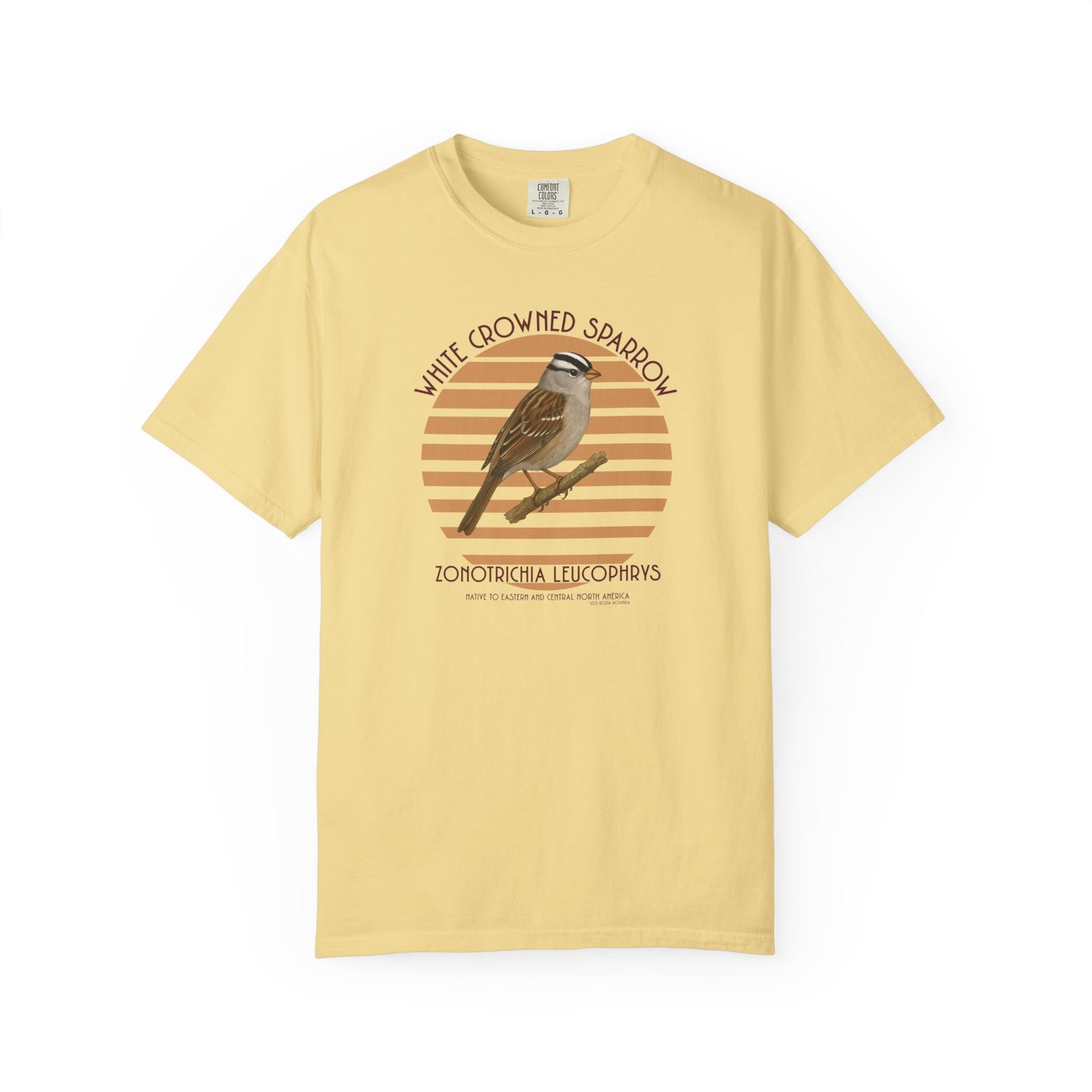 White Crowned Sparrow (Zonotrichia leucophrys) - Garment Dyed Soft T-Shirt