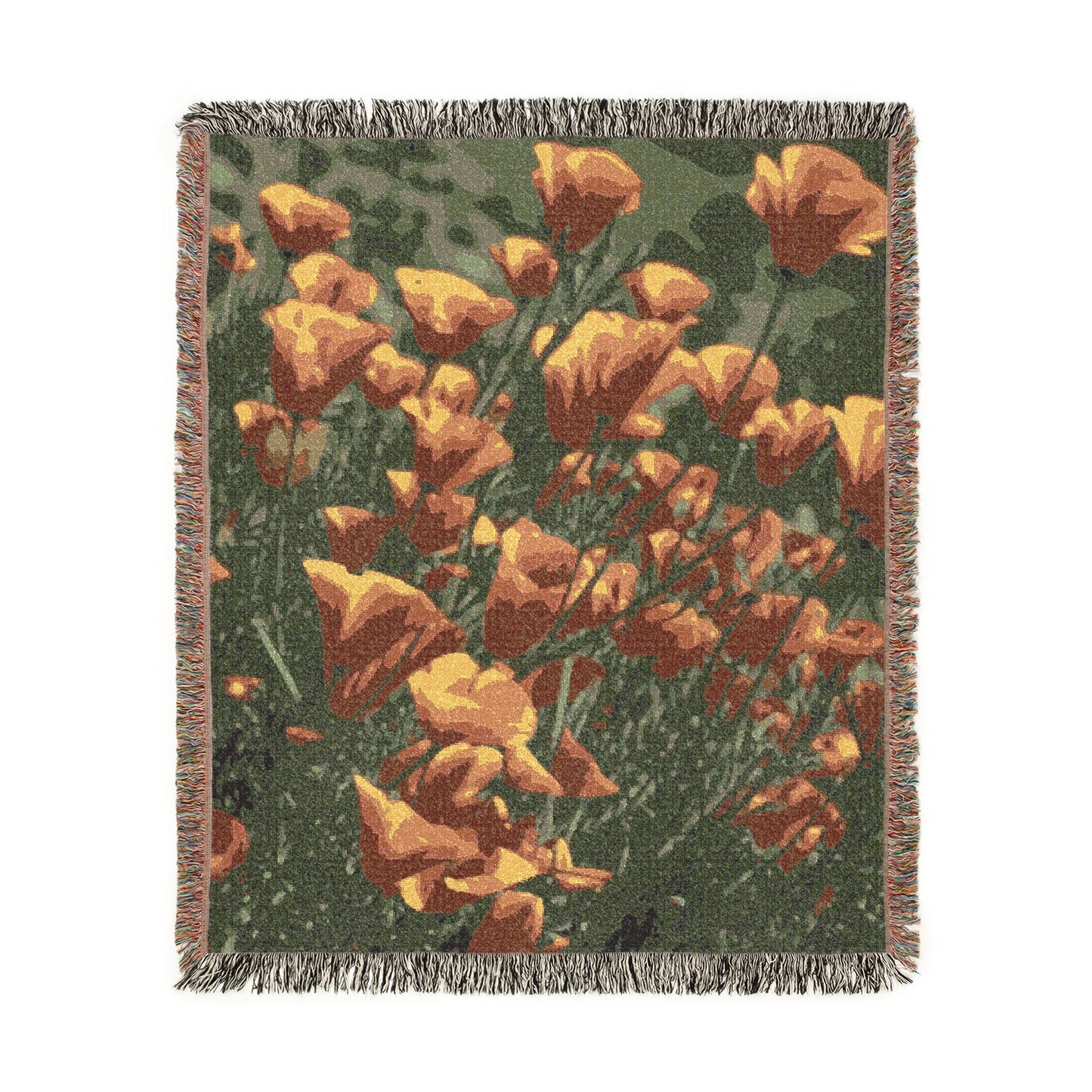 California Poppy (Eschscholzia californica) - Woven Cotton Blanket