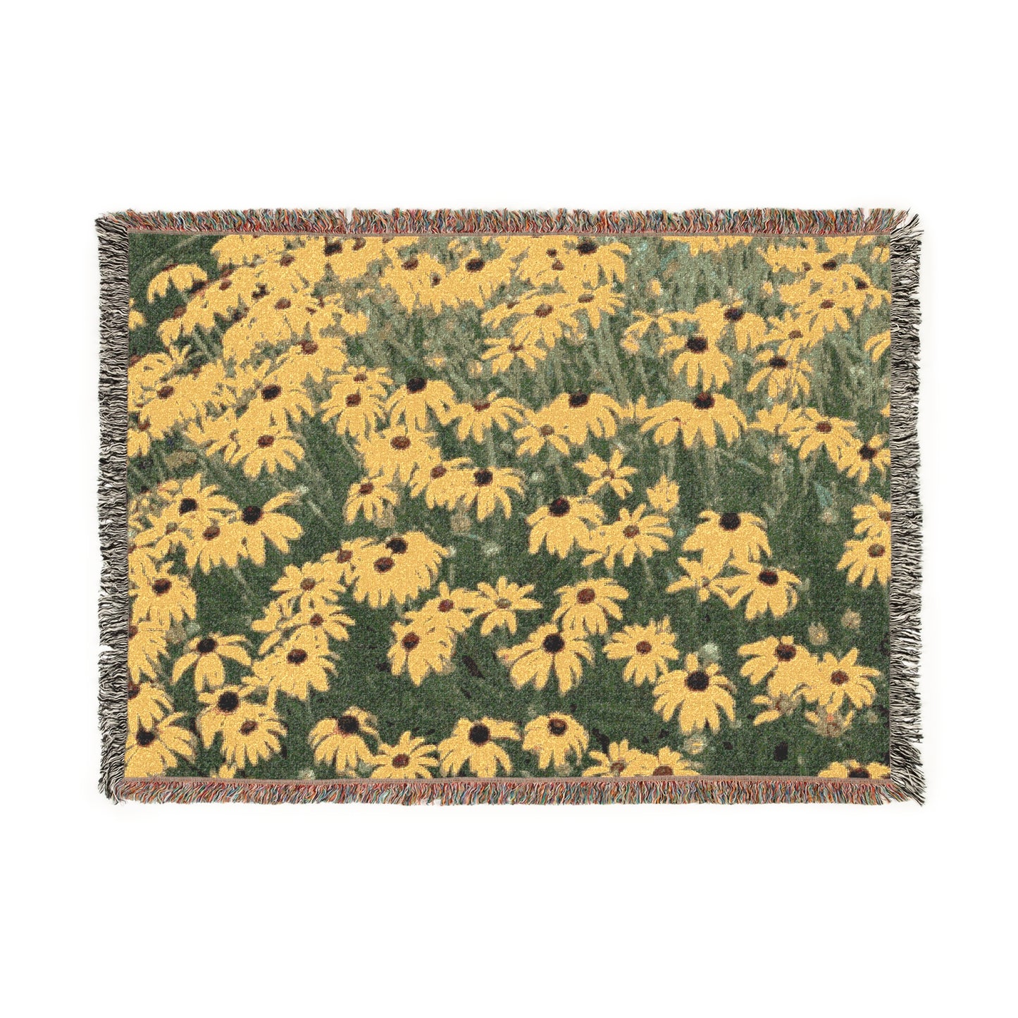 Black-Eyed Susan (Rudbeckia hirta) - Woven Cotton Blanket
