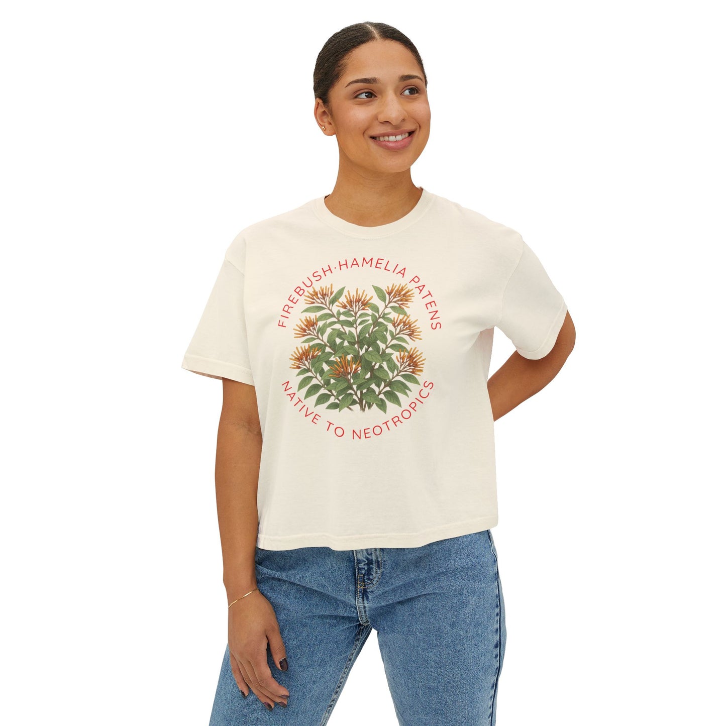 Firebush (Hamelia patens) - Cropped Boxy T-Shirt