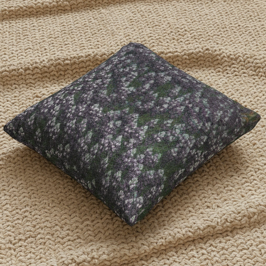 Floral-patterned fabric swatch on a white background