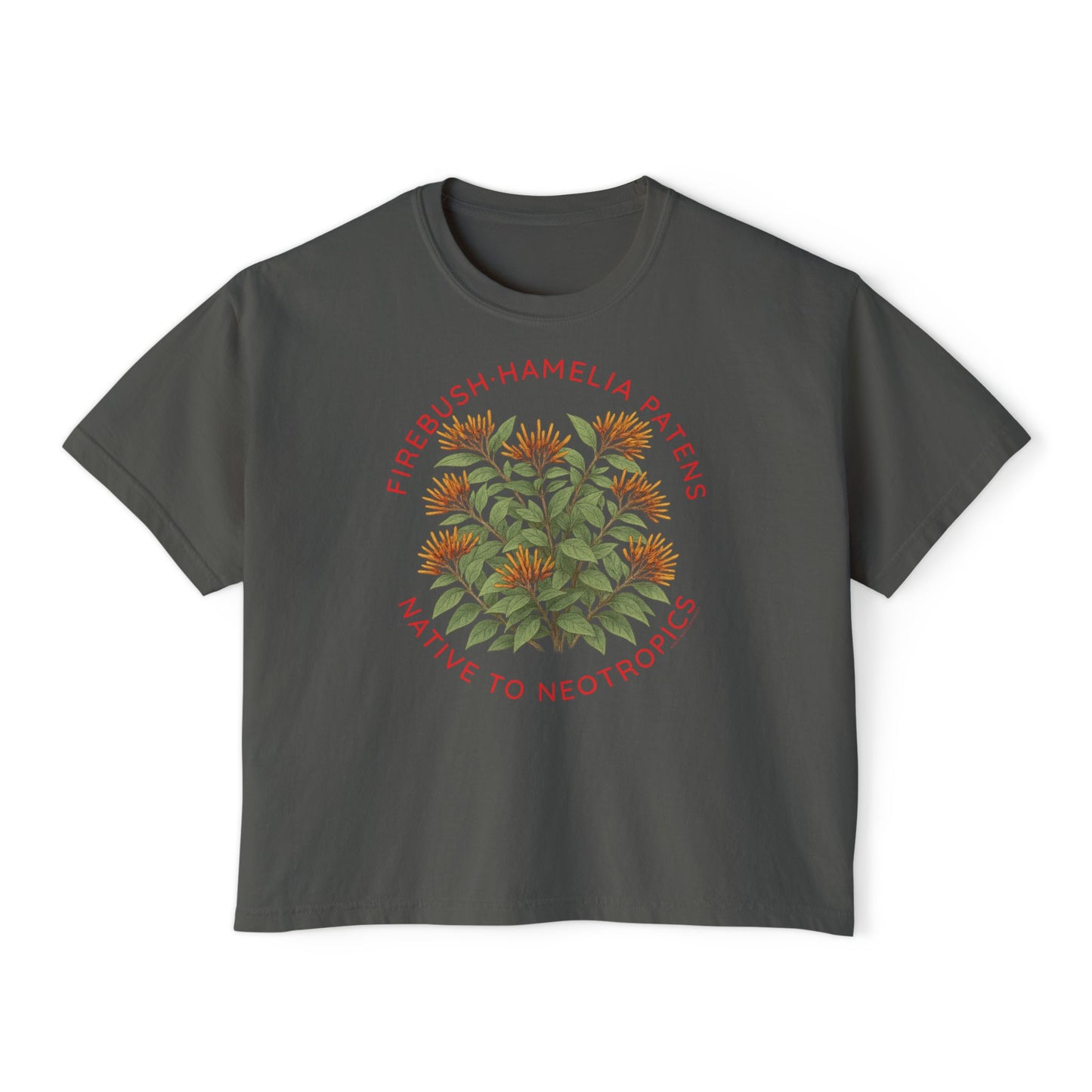 Firebush (Hamelia patens) - Cropped Boxy T-Shirt