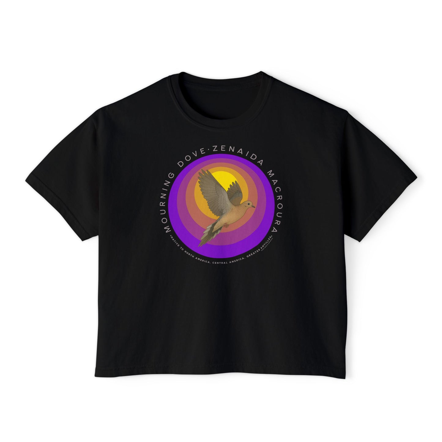 Mourning Dove (Zenaida macroura) - Cropped Boxy T-Shirt
