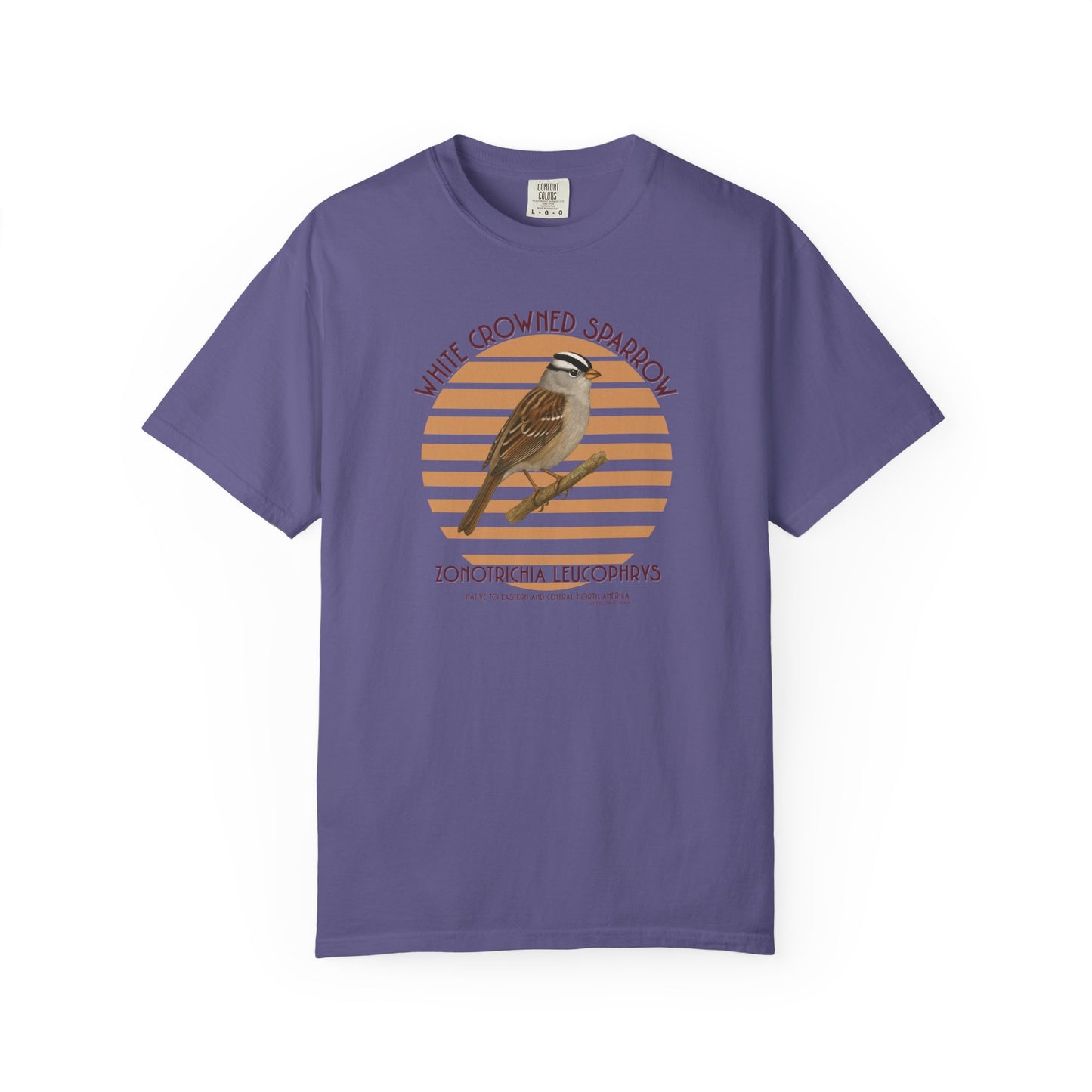 White Crowned Sparrow (Zonotrichia leucophrys) - Garment Dyed Soft T-Shirt