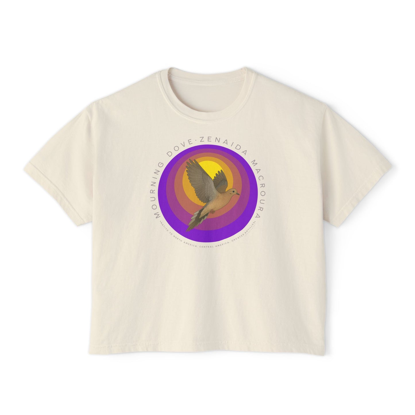 Mourning Dove (Zenaida macroura) - Cropped Boxy T-Shirt