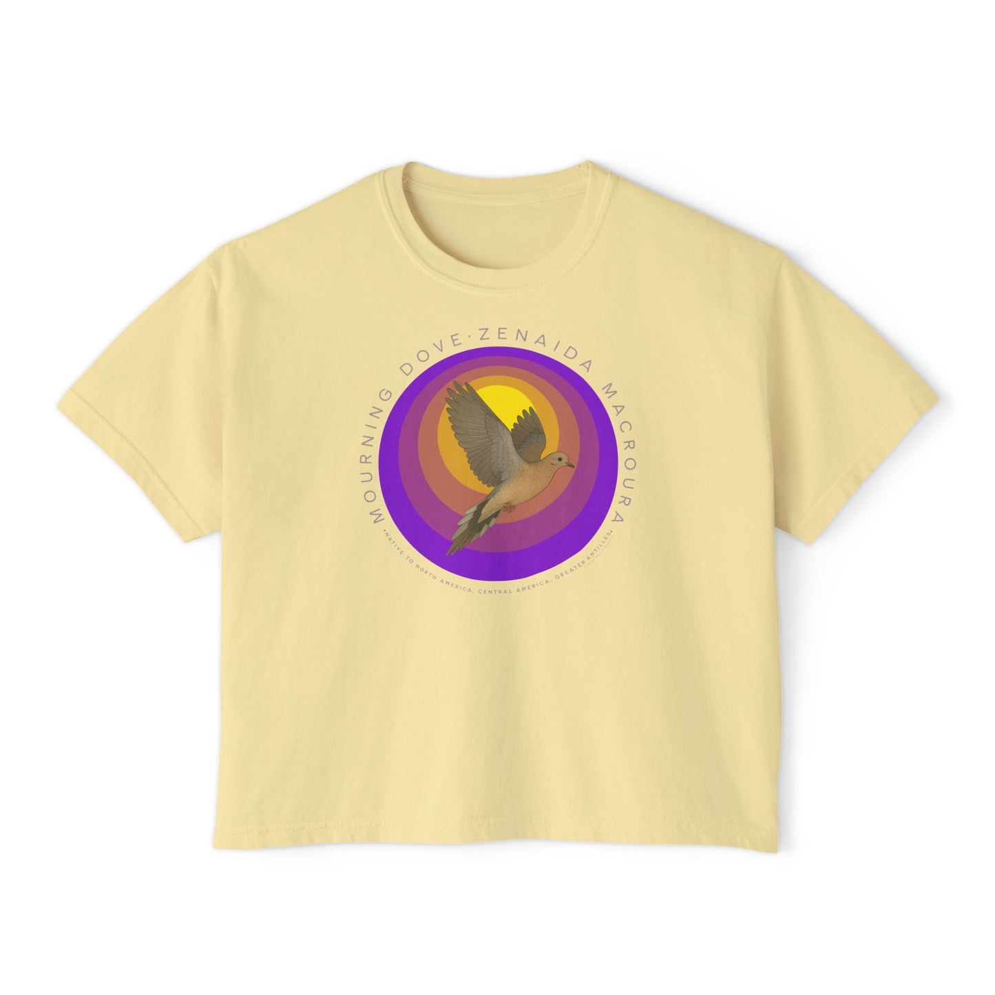 Mourning Dove (Zenaida macroura) - Cropped Boxy T-Shirt