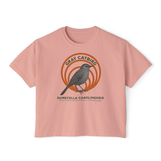 Gray Catbird (Dumetella carolinensis) - Cropped Boxy T-Shirt
