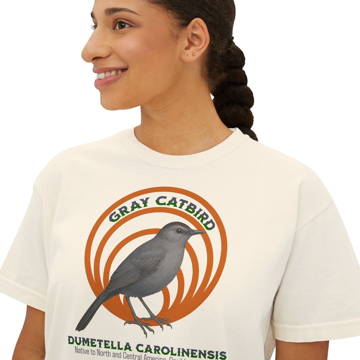 Gray Catbird (Dumetella carolinensis) - Cropped Boxy T-Shirt
