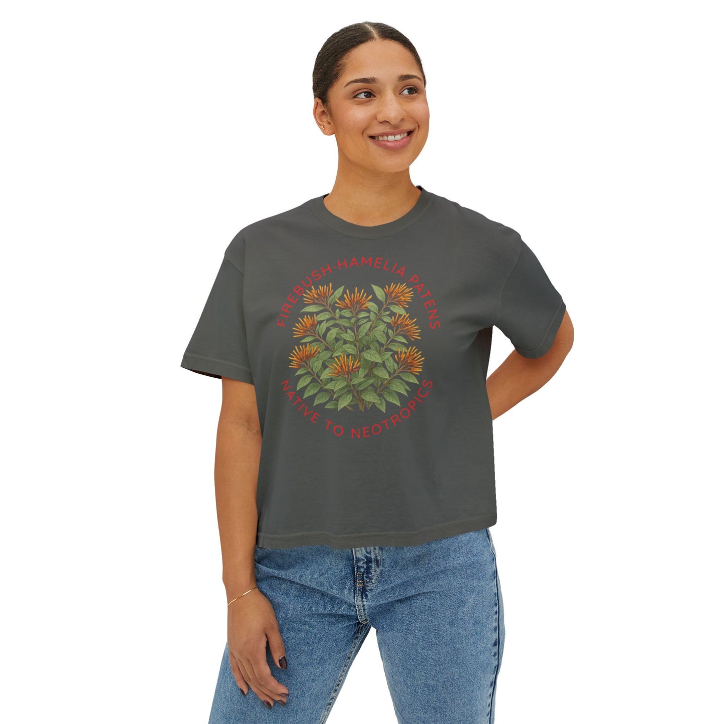 Firebush (Hamelia patens) - Cropped Boxy T-Shirt