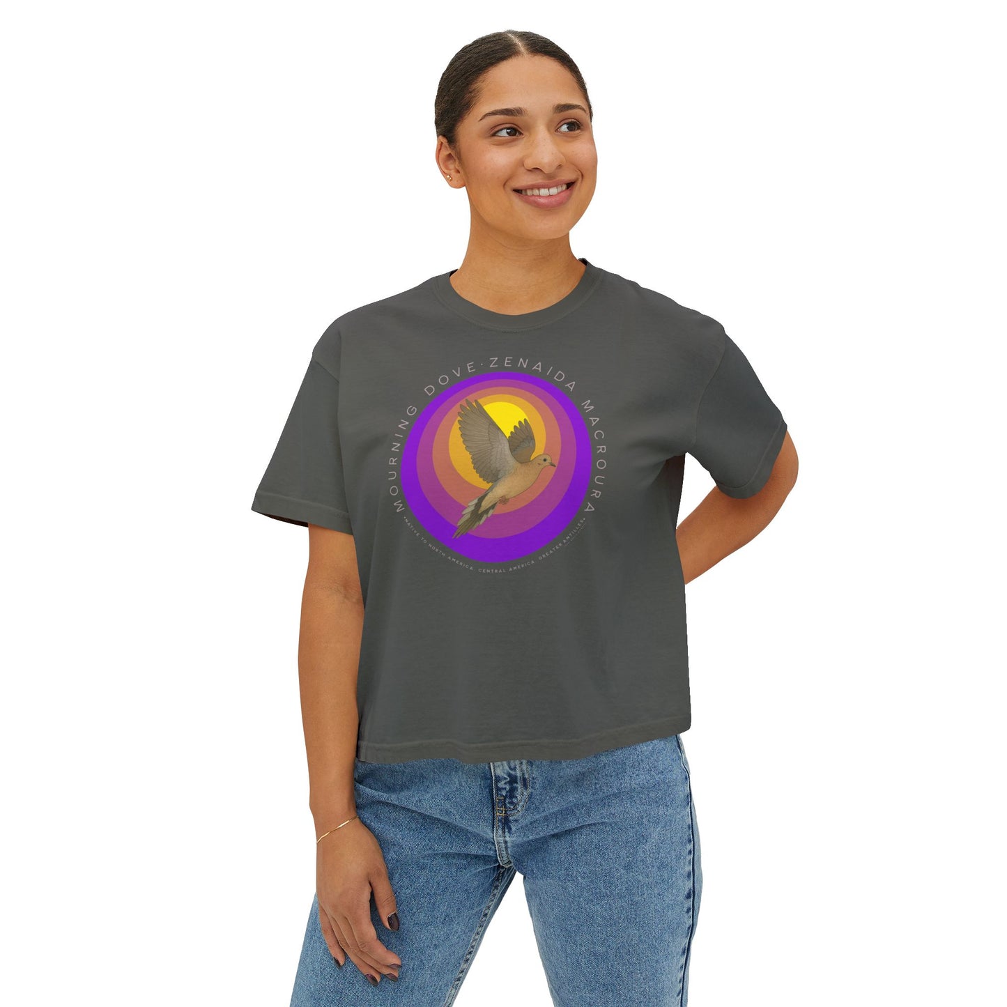 Mourning Dove (Zenaida macroura) - Cropped Boxy T-Shirt
