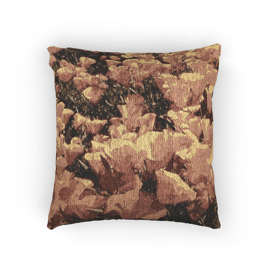 California Poppy (Eschscholzia californica)  - Woven Decorative Pillow