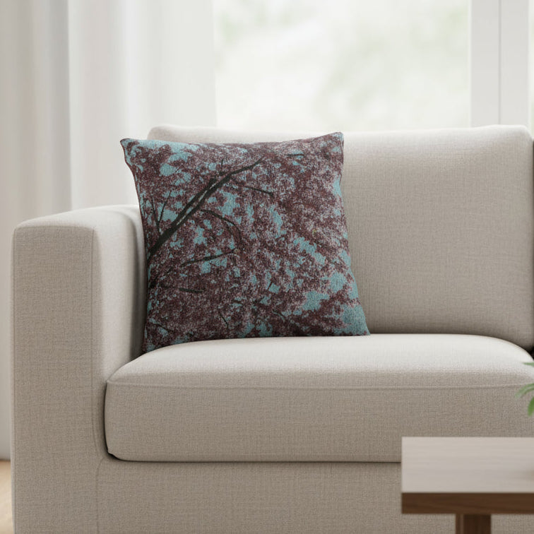 Western Redbud (Cercis occidentalis) - Woven Decorative Pillow